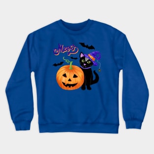 Spooky Halloween Cat Crewneck Sweatshirt